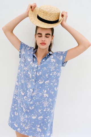 UO + Wismer Printed Mini Shirt Dress