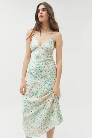 UO + Picnic for Two Floral Midi Slip Dress