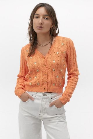 Urban Outfitters + Embroidered Floral Cardigan