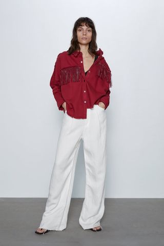 Zara + Shiny Fringe Jacket