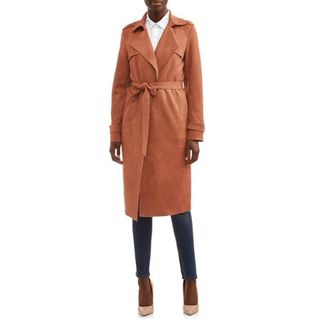 Heart N Crush + Faux Suede Trench Coat