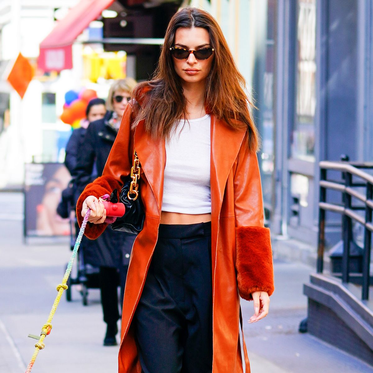 Emily Ratajkowski wears lingerie as outerwear trend in NYC