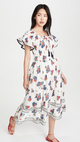 Tory Burch + Printed Smocked Dress