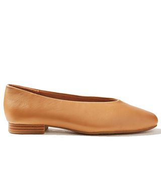 Marks and Spencer + Leather High Cut Ballerina Pumps