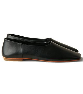 COS + Square Toe Leather Ballerina Shoes