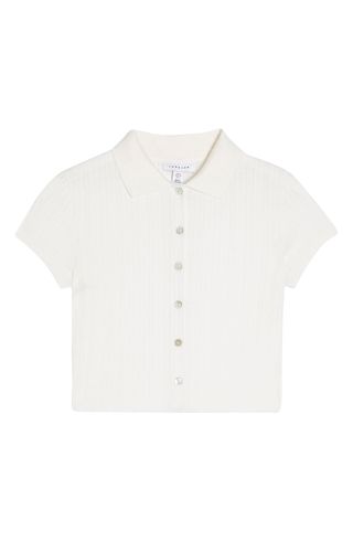 Topshop + Pointelle Polo Shirt