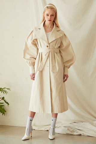 Storets + Rebecca Puff Sleeve Trench Coat
