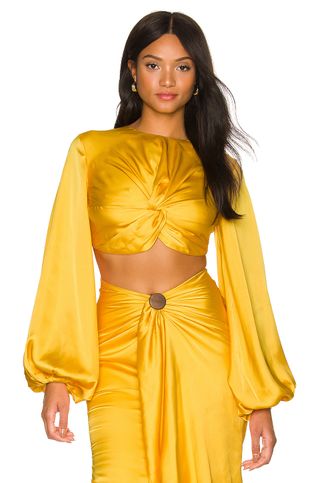 Andrea Iyamah + Andrea Iyamah Behati Crop Top in Yellow