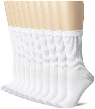 Hanes + Cushioned Crew Athletic Socks 10-Pack