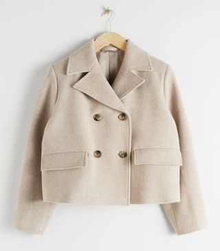 & Other Stories + Cropped Double Breasted Wool Blend Jacket