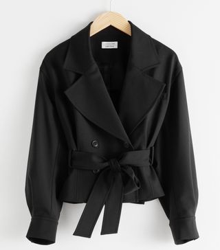 & Other Stories + Belted Wool Blend Trench Jacket