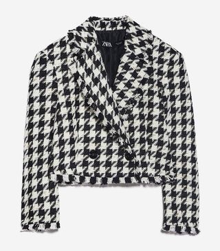 Zara + Cropped Tweed Blazer