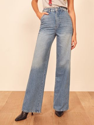 Reformation + Jackie Ultra High Rise Wide-Leg Jeans