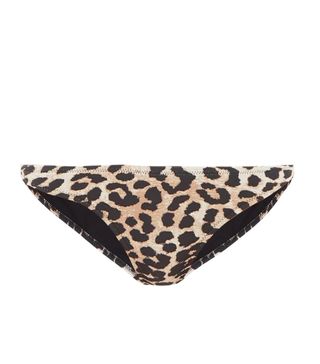 Ganni + Leopard-Print High-Cut Bikini Briefs