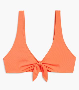 Monki + Tie-Front Bikini Top
