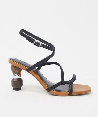 Who What Wear + Ryleigh Strappy Sandals with Heel Interest in Black