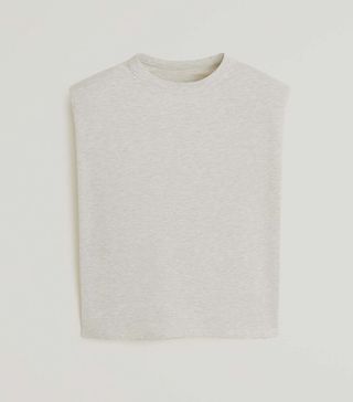 Mango + Shoulder Pad Cotton T-shirt