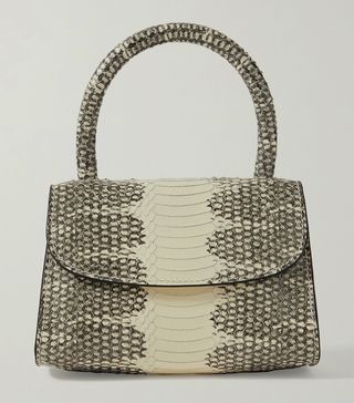 By Far + Mini Snake-Effect Leather Tote