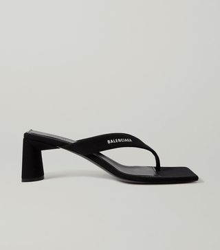 Balenciaga + Logo-Print Jersey Sandal