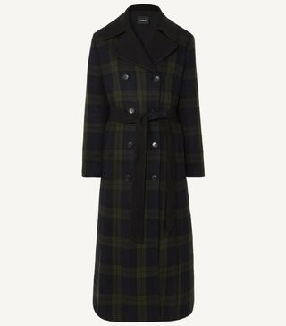 Akris + Elea Convertible Checked Wool and Quilted Silk Down Coat