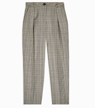 Topshop + Considered Mint Check Ovoid Peg Trousers