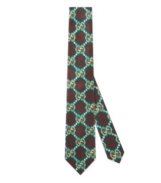 Gucci + GG Spots Print Silk Tie