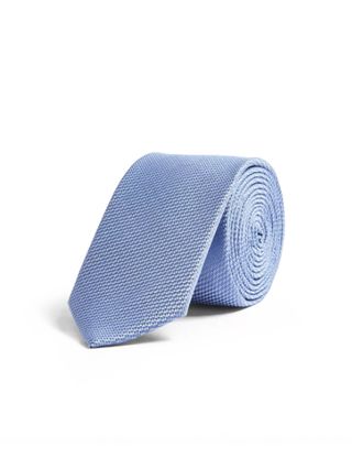 Topman + Blue Textured Plain Tie