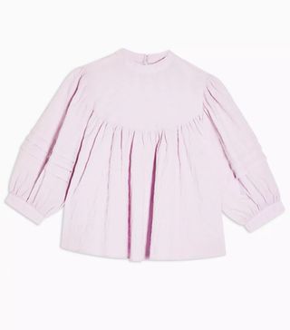 Topshop + Lilac Textured Chuck On Blouse