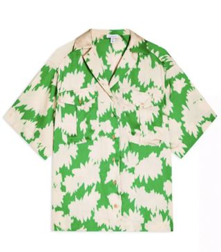 Topshop + Green Floral Print Shirt by Topshop Boutique