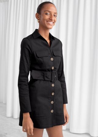 & Other Stories + Belted Workwear Mini Dress