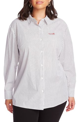 Court & Rowe + Preppy Embroidered Stripe Shirt