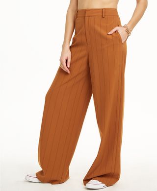 Danielle Bernstein + Pinstripe Trouser Pants