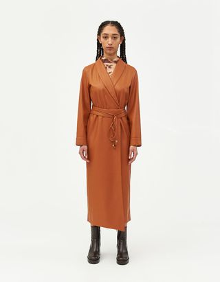 Nanushka + Emery Vegan Leather Wrap Dress