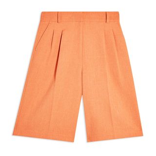 Topshop + Orange Pleated Shorts