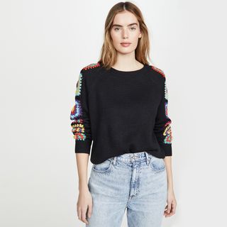 DNA + Black Crochet Sweater