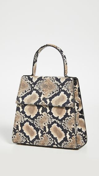 By Far + Monet Snake Print Leather Tote