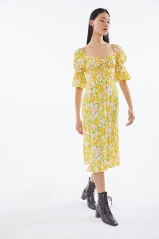 Faithfull the Brand + Nora Floral Crepe Midi Dress