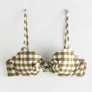 & Other Stories + Gingham Padded Bikini Top