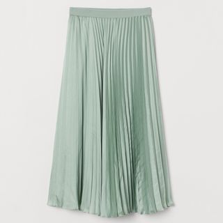 H&M + Pleated Satin Skirt