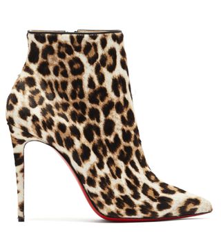 Christian Louboutin + So Kate Booty 100 Leopard-Print Calf-Hair Boots