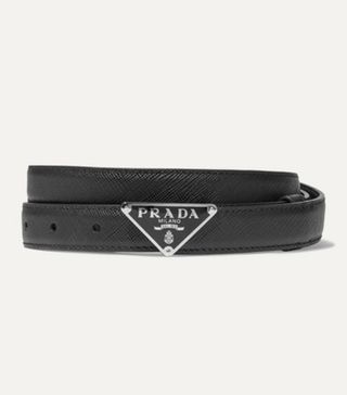 Prada + Textured-Leather Belt