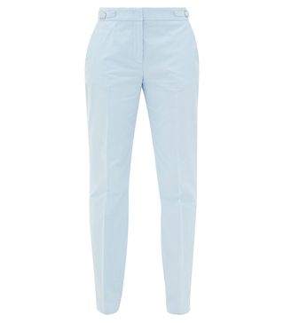 Gabriella Hearst + Isabel Cotton-Corduroy Slim-Leg Trousers