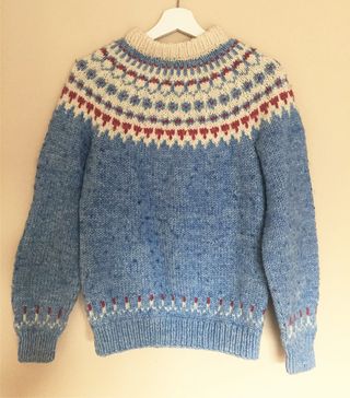 Vintage + Vintage Hand Knit Fair Isle Jumper