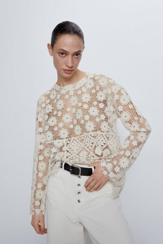 Zara + Crochet Top