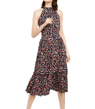 Michael Michael Kors + Floral-Print Halter-Neck Midi Dress