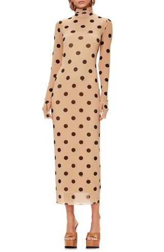 Afrm + Shailene Long Sleeve Print Mesh Dress