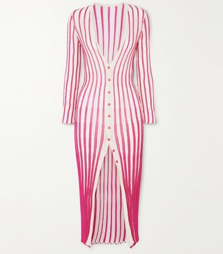 Jacquemus + Jacques Striped Cotton-Blend Midi Dress