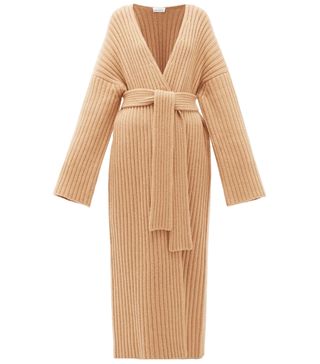 Raey + Belted Ribbed-Knit Cashmere Maxi Cardigan