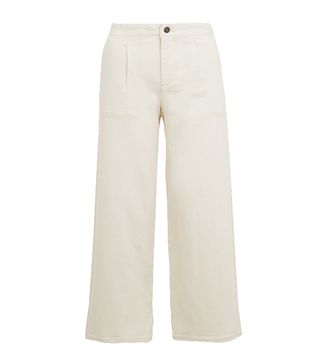 Marks and Spencer + Utility High Waist Wide Leg Cropped Jeans