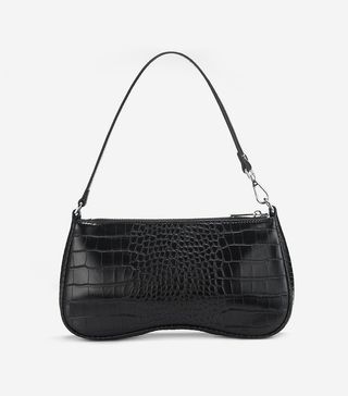JW Pei + Eva Shoulder Bag in Black Croc